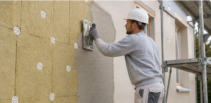 Façadier réalisant une isolation thermique par l’extérieur